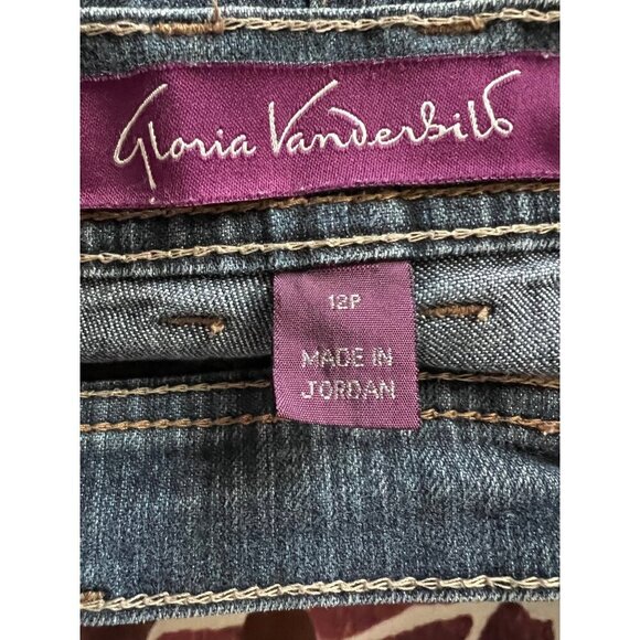 Gloria Vanderbilt Amanda Womens Blue Denim Ankle Jeans Petite 12P Stretch - Picture 5 of 7